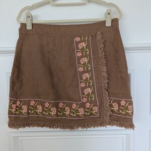 Spartina 449 Octavia Linen embroidered Linen Mini Skirt